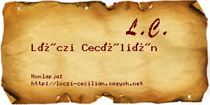 Lóczi Cecílián névjegykártya